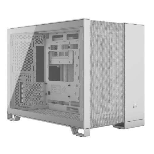 Corsair 2500D Airflow Dual Chamber Gaming Case w/ Glass Window, Micro ATX, Fully Mesh Panelling, USB-C, Asus BTF Compatible, White Corsair 2500D Airflow Dual Chamber Gaming Case w/ Glass Window, Micro ATX, Fully Mesh Panelling, USB-C, Asus BTF Compatible, White